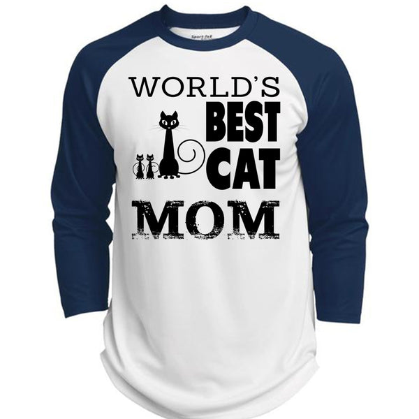 World's Best Cat Mom T Shirt, Being A Mom T Shirt, Mother's Day T Shirt  (Polyester Game Baseball Jersey)