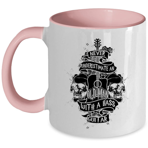 Awesome Grandpa Coffee Mug, An Old Man With A Bass Guitar Accent Mug