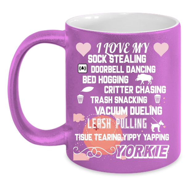 I Love My Yorkie Coffee Mug, Cute Gift For Yorkie Owner Coffee Cup