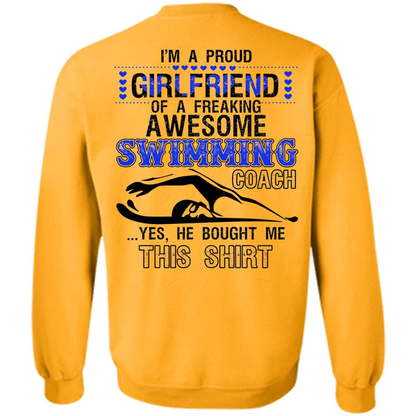 I Love Swimming T Shirt, I'm A Proud Girlfriend Sweatshirt