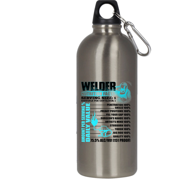 Welder Nutrition Facts 20 oz Stainless Steel Bottle,Cool Gift For Welders Outdoor Sports Water Bottle