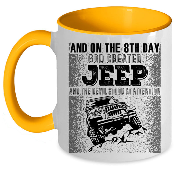 Funny Jeep Driver Coffee Mug, On The 8th day God Created Jeep Accent Mug