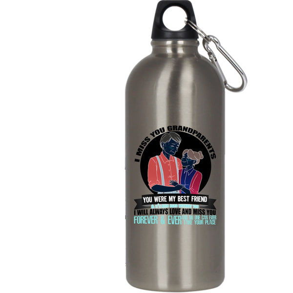 I Miss You Grandparents 20 oz Stainless Steel Bottle,I Will Always Love And Miss You Outdoor Sports Water Bottle