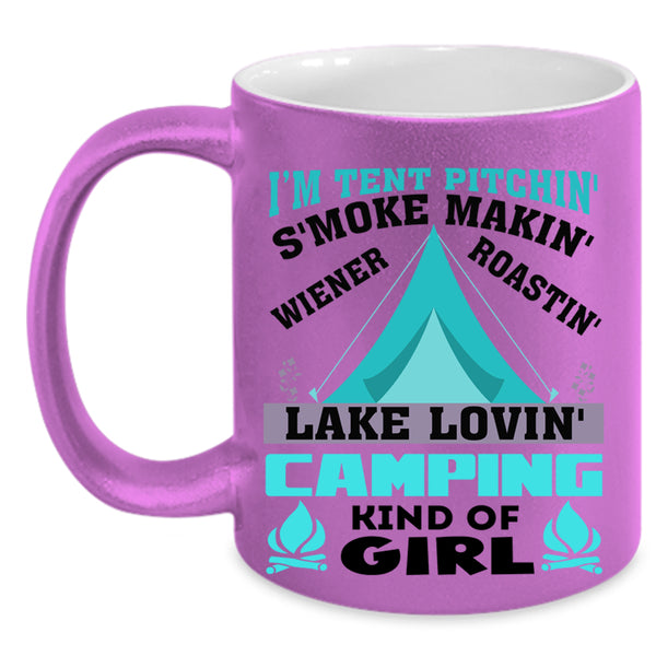 Camping Kind Of Girl Coffee Mug, I'M Tent Pitching Accent Mug