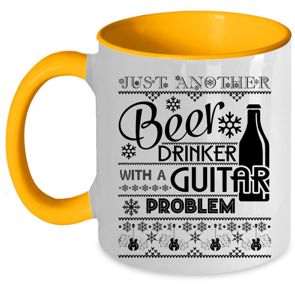 With A Guitar Problem Coffee Mug, Just Another Beer Drinker Accent Mug