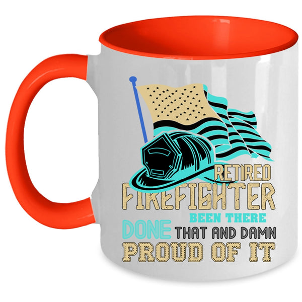 Cool American Flag Coffee Mug, Retired Firefighter Accent Mug