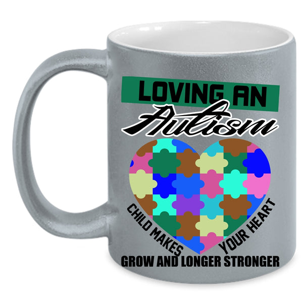 Child Makes Your Heart Coffee Mug, Loving An Autism Accent Mug