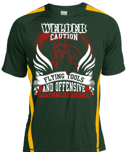 Welder Caution Flying Tools T Shirt, Being A Welder T Shirt, Cool Shirt