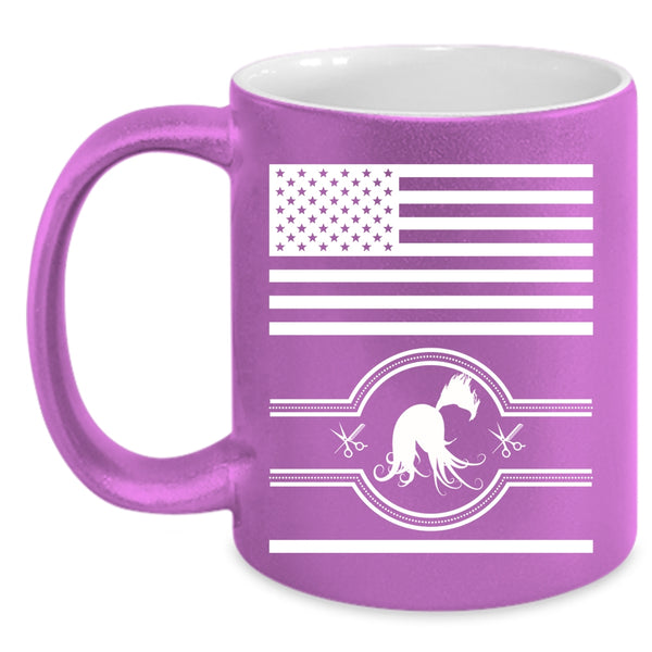 Cool Hairstylist Coffee Mug, Cool American Flag Coffee Cup