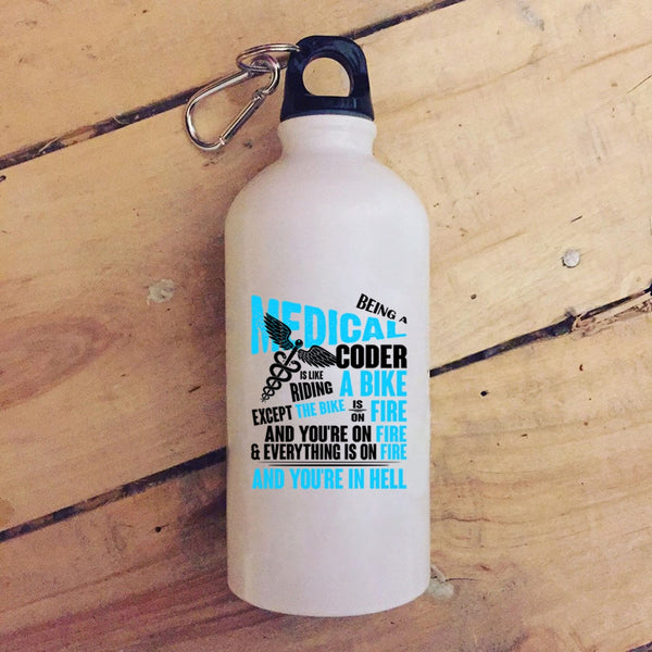 Being A Medical Coder 20 oz Stainless Steel Bottle,Cool Medical Outdoor Sports Water Bottle