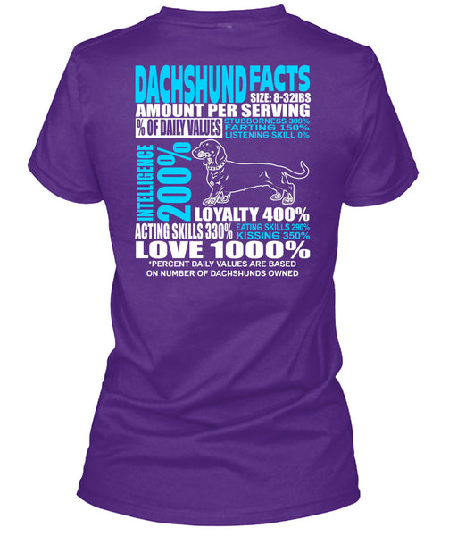 Dachshund Facts T Shirt, Dachshund Owned T Shirt