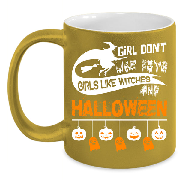 Girls Like Witches And Halloween Coffee Mug, Cute Girls Coffee Cup