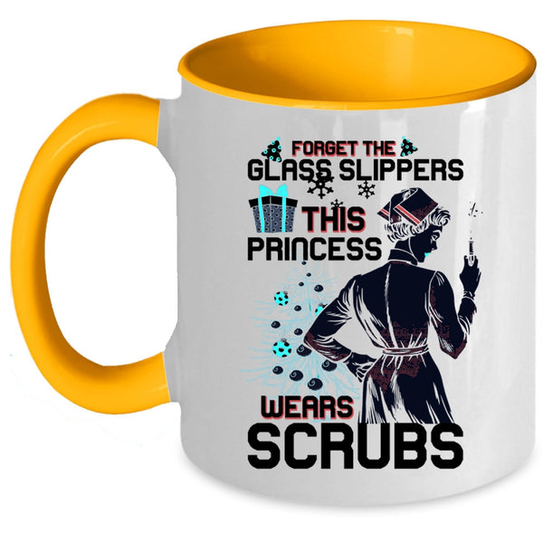 Cute Nurse Coffee Mug, This Princess Wears Scrubs Accent Mug