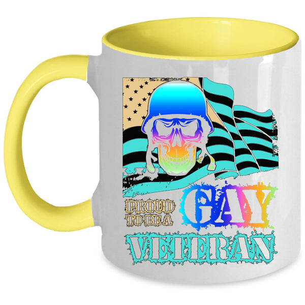 Awesome Veteran Coffee Mug, Proud To Be A Gay Veteran Accent Mug