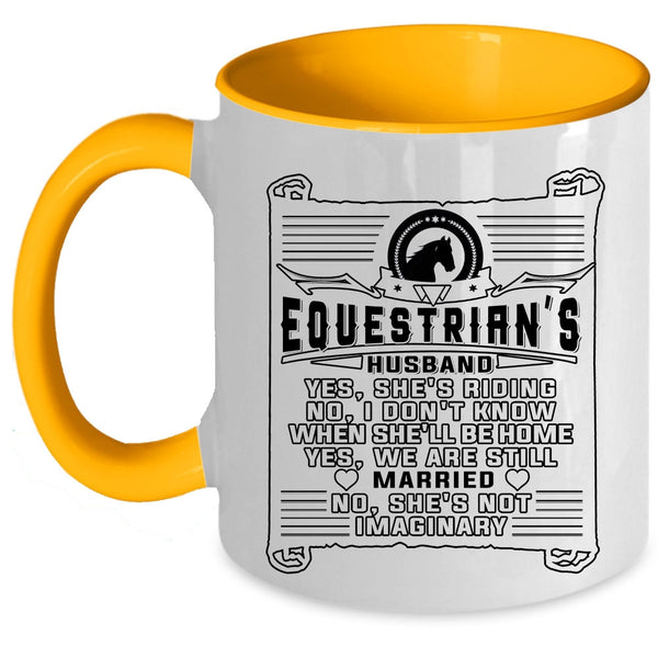 Funny Gift For Husband Coffee Mug, Equestrian's Husband Accent Mug