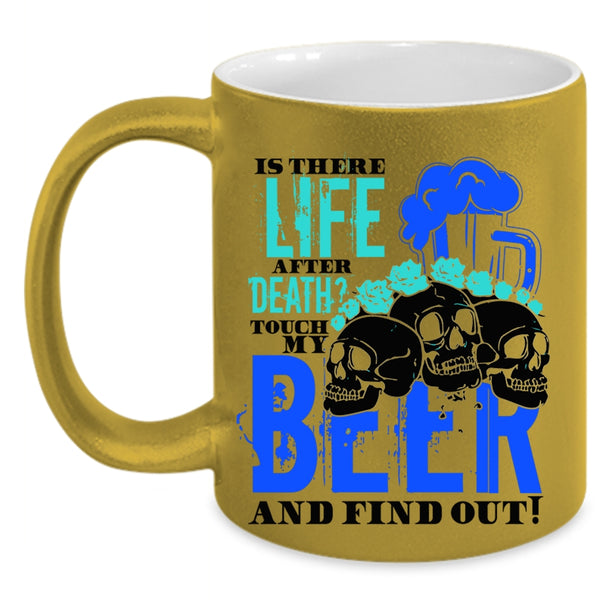 Cool Beer Drinker Coffee Mug, Don't Touch My Beer Accent Mug