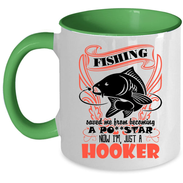 Cute Gift For Fisher Coffee Mug, Fishing Accent Mug