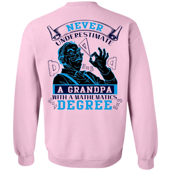 Being A Mathematic T Shirt, Grandpa With A Mathematics Degree Sweatshirt
