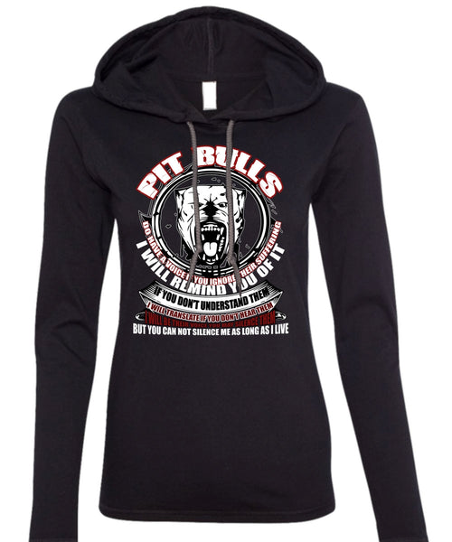 Pit Bulls Do Have A Voice T Shirt, My Favorite T Shirt (Anvil Ladies Ringspun Hooded)