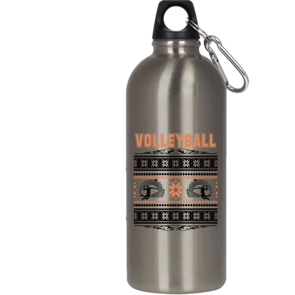 Volleyball 20 oz Stainless Steel Bottle,Christmas Family Holiday  Outdoor Sports Water Bottle