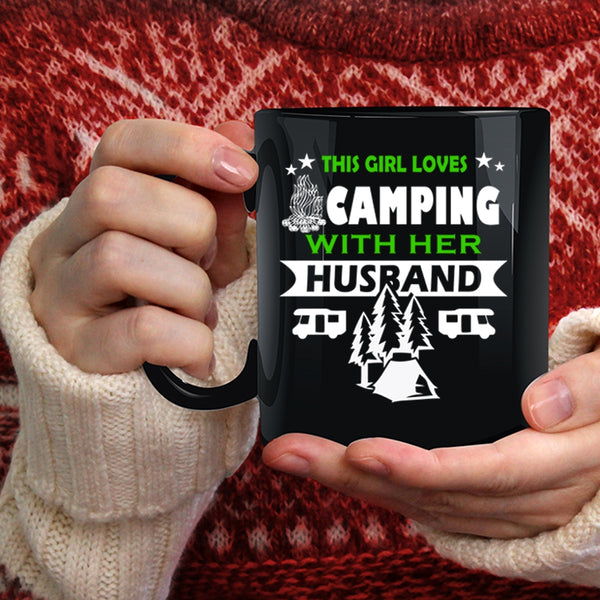 This Girl Loves Camping With Her Husband Coffee Mug, Cute Wife Coffee Cup