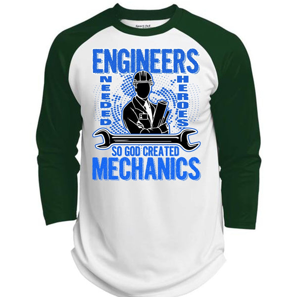 God Created Mechanics T Shirt, Engineers T Shirt, Awesome T-Shirts  (Polyester Game Baseball Jersey)