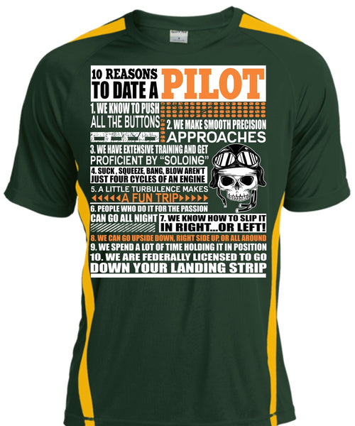 10 Reasons To Date A Pilot T Shirt, Down Your Landing Strip T Shirt, Cool Shirt