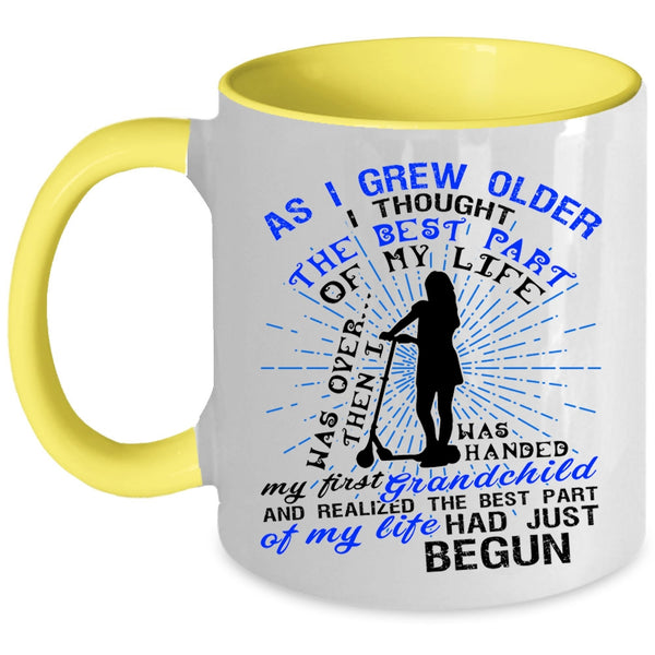 The Best Part Of My Life Coffee Mug, My First Grandchild Accent Mug