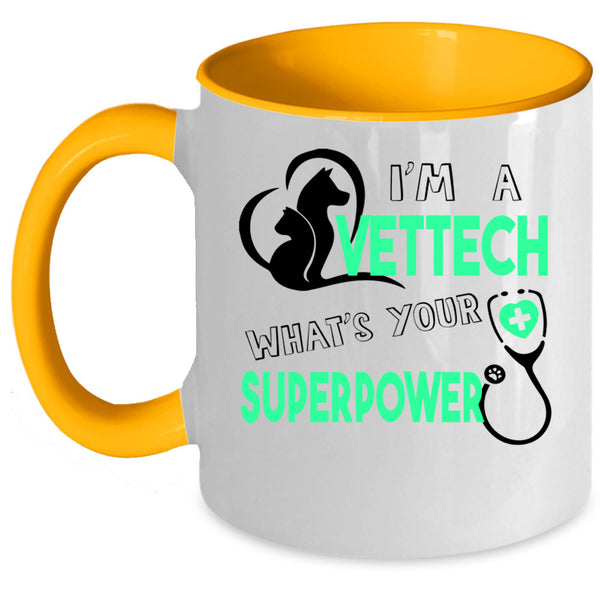 I Love Animals Coffee Mug, I'm A Vettech Accent Mug