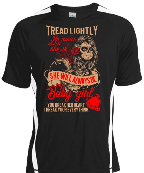 A black t-shirt with the shopify logo