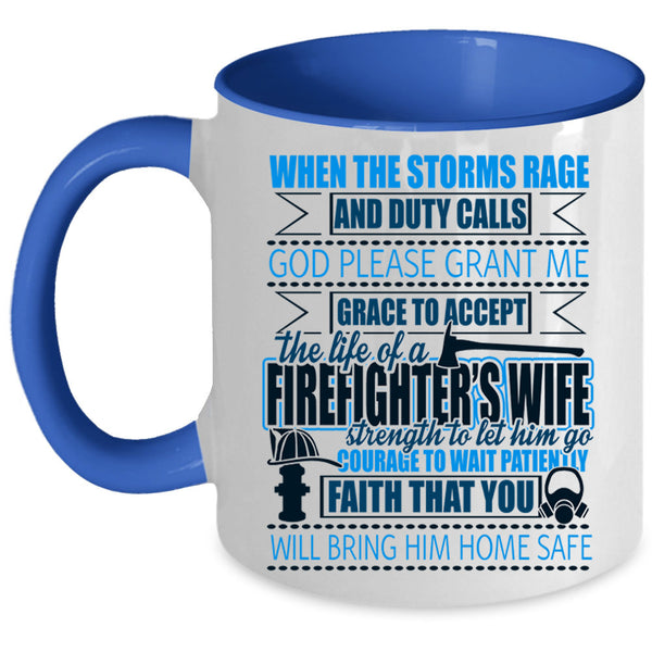 Married Coffee Mug, The Life Of A Firefighter's Wife Accent Mug