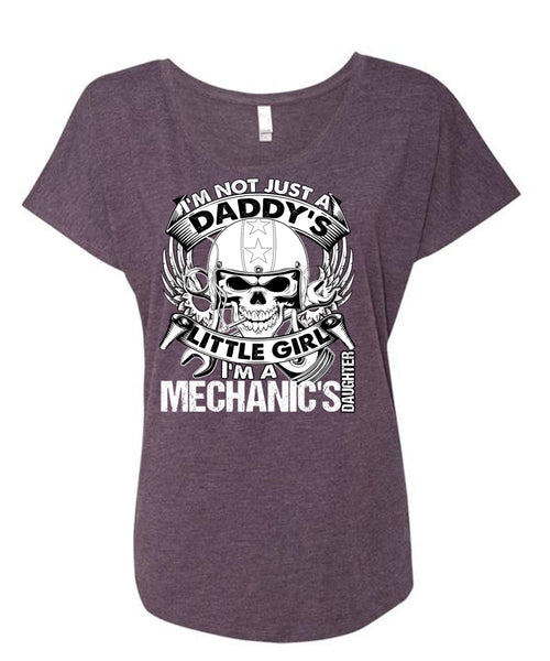 I'm A Mechanic's Daughter T Shirt, Daddy's Little Girl T Shirt, Cool Shirt (Ladies' Triblend Dolman Sleeve)