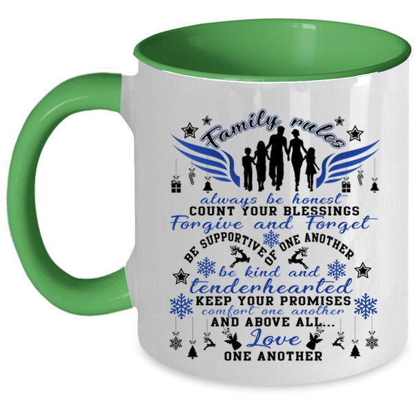 I Love My Family Coffee Mug, Family Rules Accent Mug