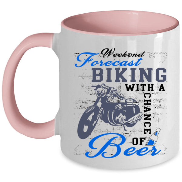 Chance Of Beer Coffee Mug, Weekend Forecast Biking Accent Mug