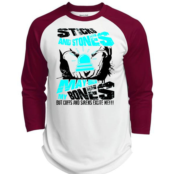 Sticks And Stones T Shirt, I Love Police T Shirt, Awesome T-Shirts  (Polyester Game Baseball Jersey)