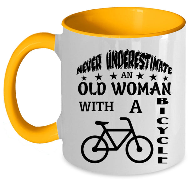 Awesome Grandmother Coffee Mug, An Old Woman With A Bicycle Accent Mug