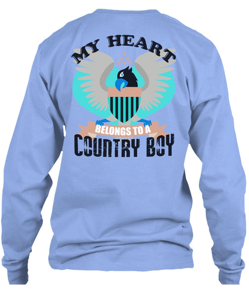 My Heart Belongs To A Country Boy T Shirt, I Love Veteran T Shirt