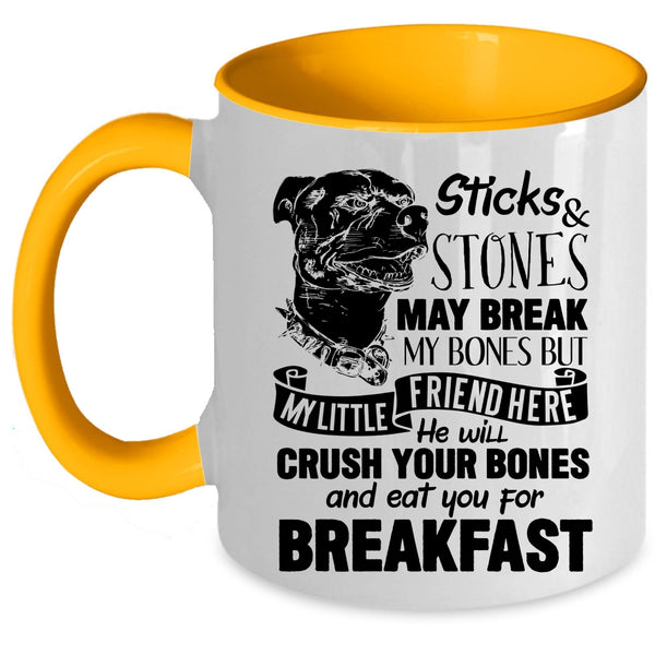 Funny Pitbulls Coffee Mug, My Little Friend Accent Mug