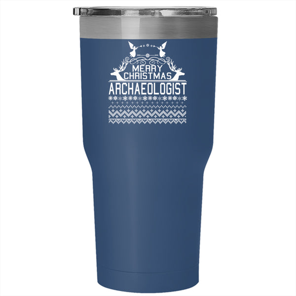 Merry Christmas Tumbler 30 oz Stainless Steel, Archaeologist Travel Mug