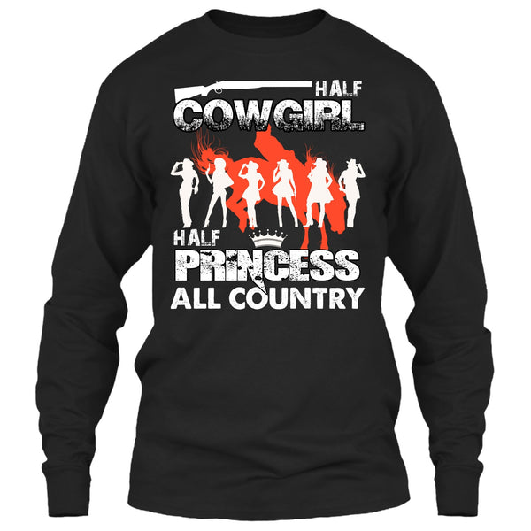 Half Cowgirl T Shirt, Half Princess T Shirt
