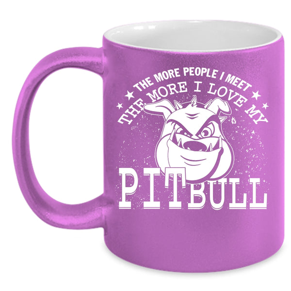 I Love My Pitbull Coffee Mug, Cool Pit Bull Lover Coffee Cup