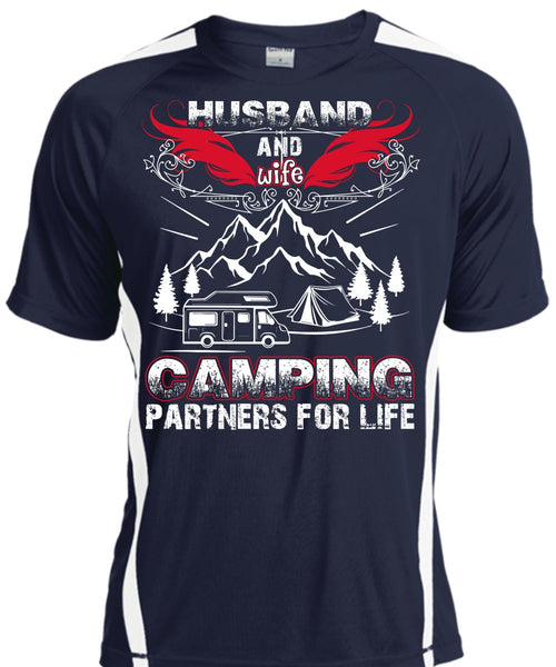 Husband And Wife Camping Partners For Life T Shirt, Being A Husband T Shirt, Cool Shirt