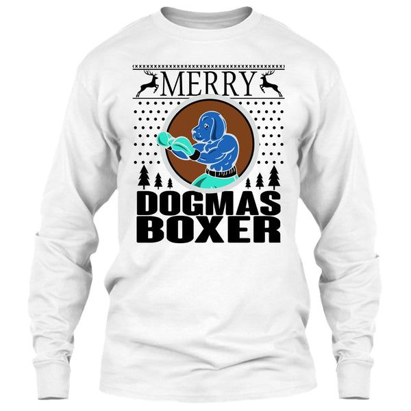 Merry Dogmas Boxer T Shirt, Cool Dog Lover T Shirt