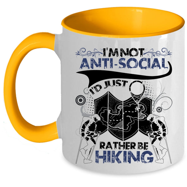 I Love Hiking Coffee Mug, I'd Just Rather Be Hiking Accent Mug