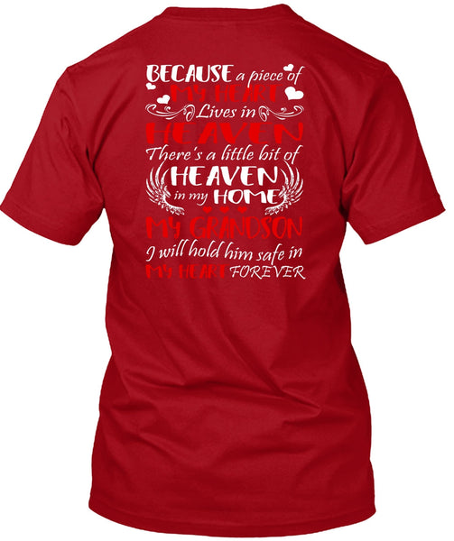 Heaven In My Home My Grandson T Shirt, My Heart Lives In Heaven T Shirt