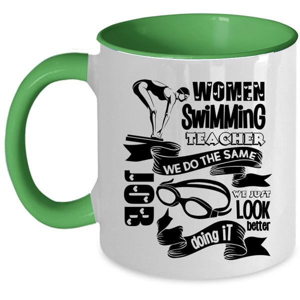 Cute Gift For Swimming Teacher Coffee Mug, Women Swimming Teacher Accent Mug