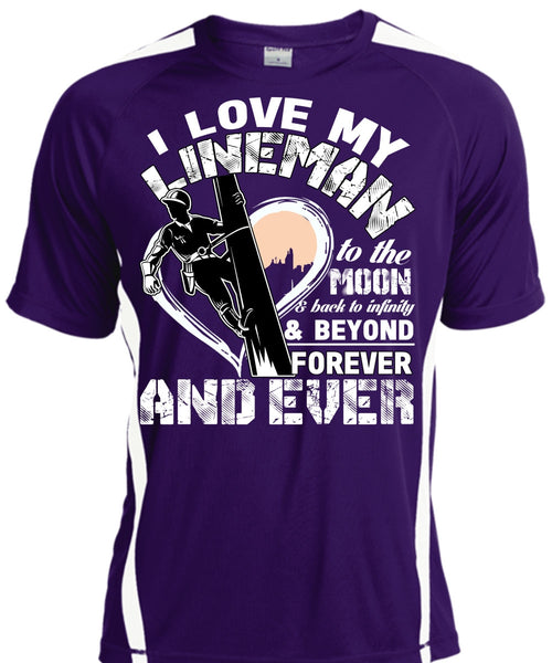 I Love My Lineman T Shirt, Moon And Back T Shirt, Cool Shirt