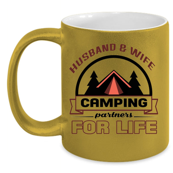 Husband And Wife Camping Partners For Life Mug, Cool Cup