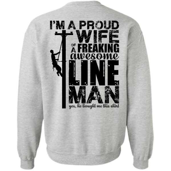 I Love Lineman T Shirt, I'm A Proud Wife Sweatshirt