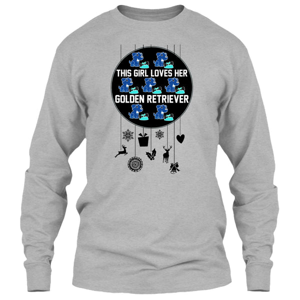 This Girl Loves Her Golden Retriever T Shirt, Merry Christmas Gift T Shirt